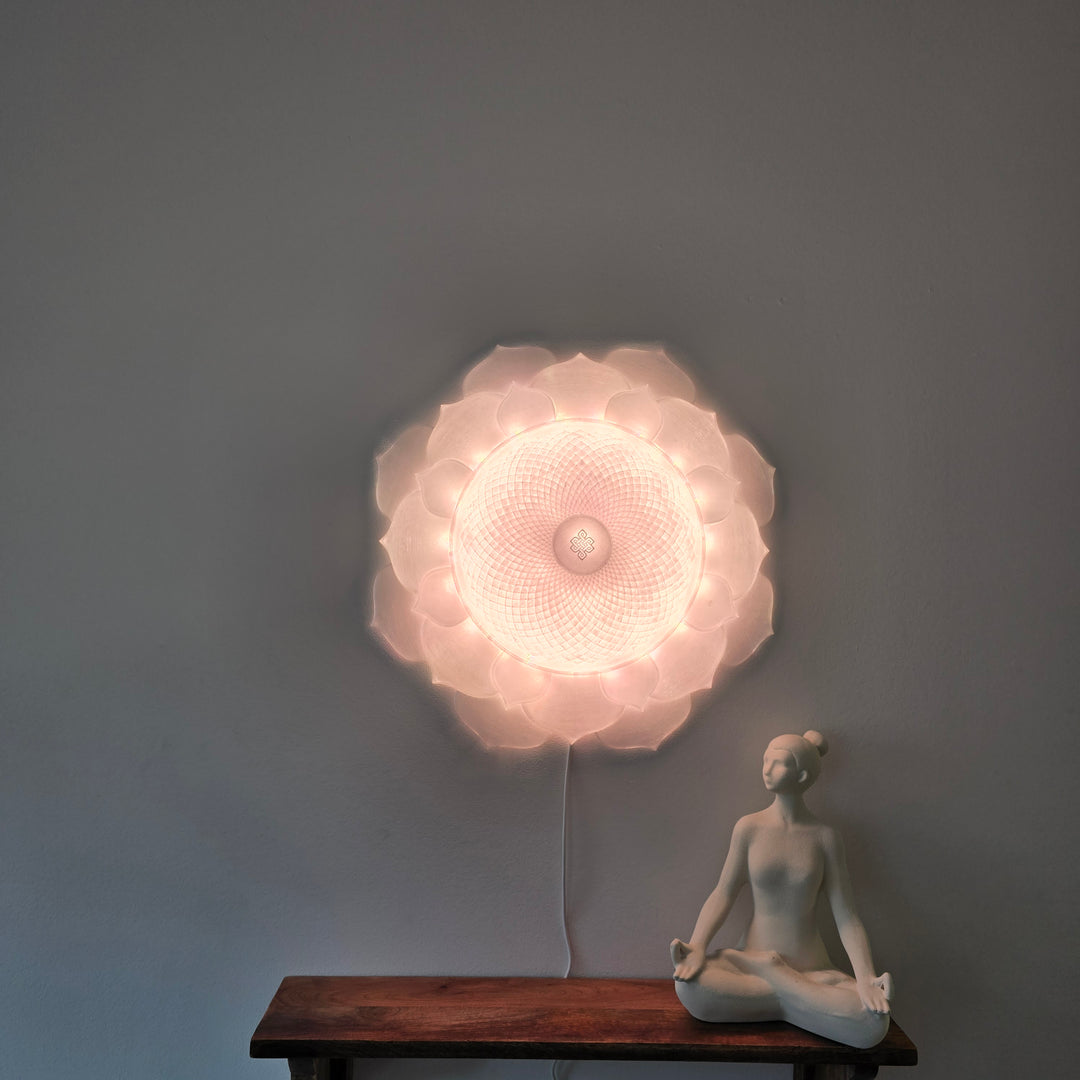 1000 Petal Crown Chakra Harmony Light Sculpture (17-in/44-cm)
