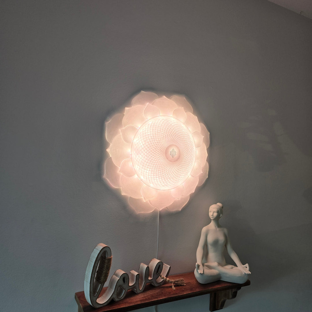 1000 Petal Crown Chakra Harmony Light Sculpture (17-in/44-cm)