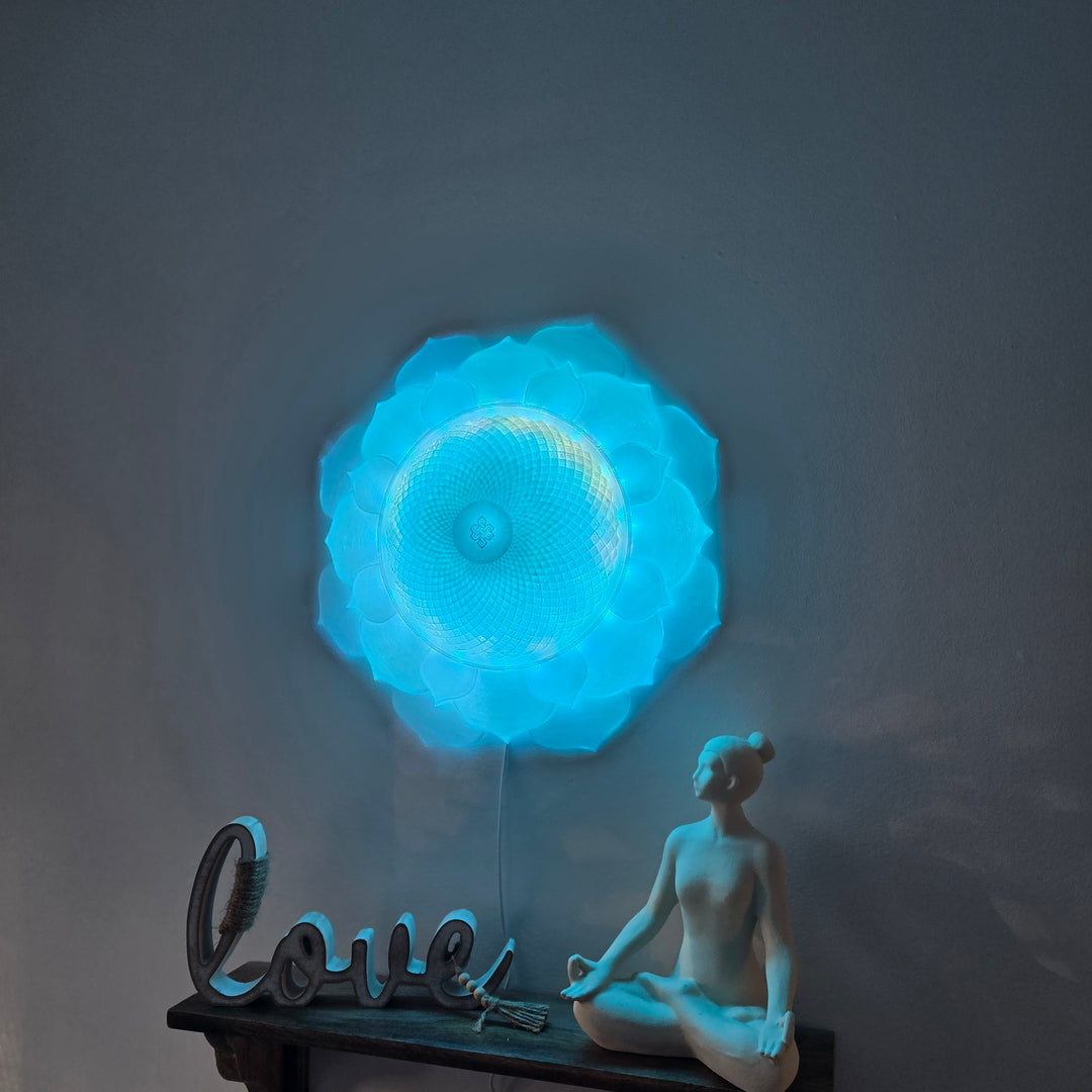 1000 Petal Crown Chakra Harmony Light Sculpture (17-in/44-cm)