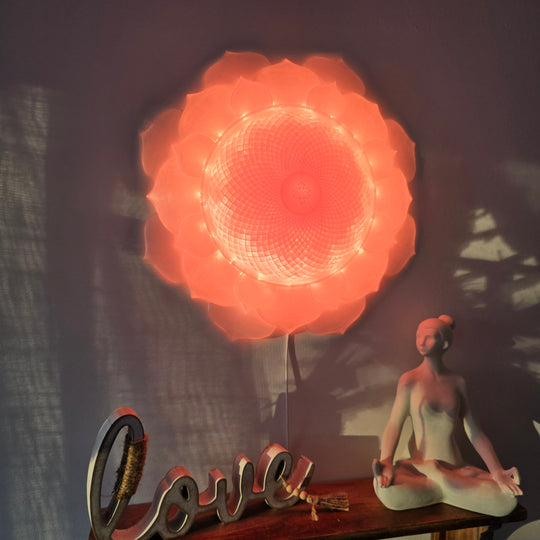 1000 Petal Crown Chakra Harmony Light Sculpture (17-in/44-cm)