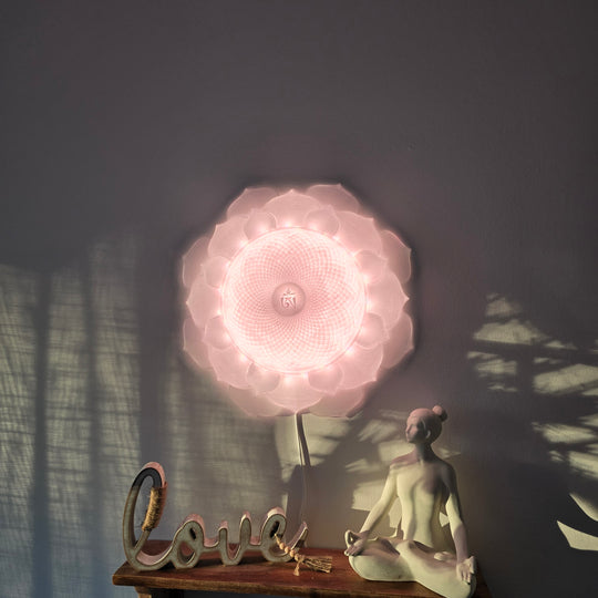 1000 Petal Crown Chakra Harmony Light Sculpture (17-in/44-cm)