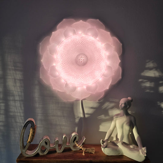 1000 Petal Crown Chakra Harmony Light Sculpture (17-in/44-cm)