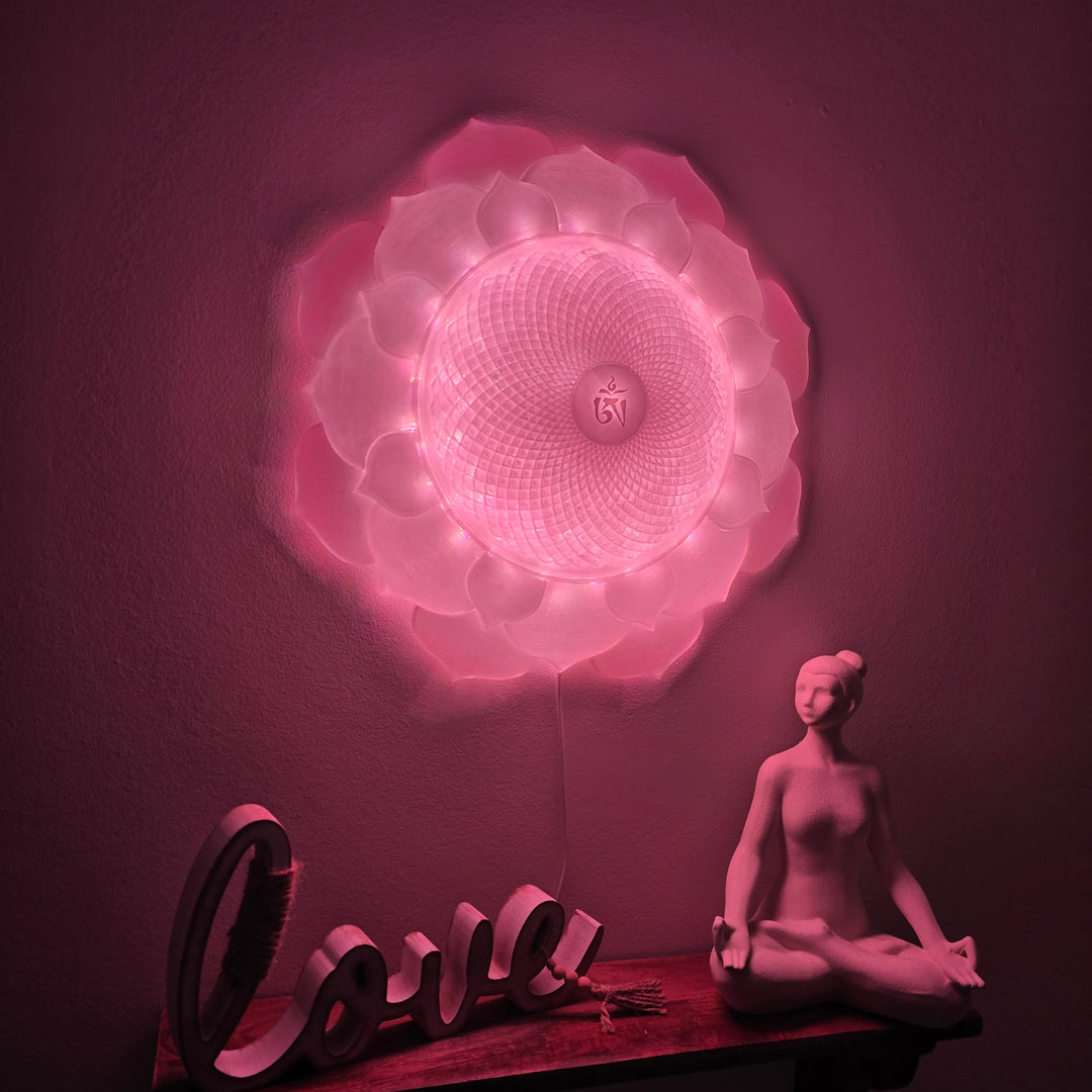 1000 Petal Crown Chakra Harmony Light Sculpture (17-in/44-cm)