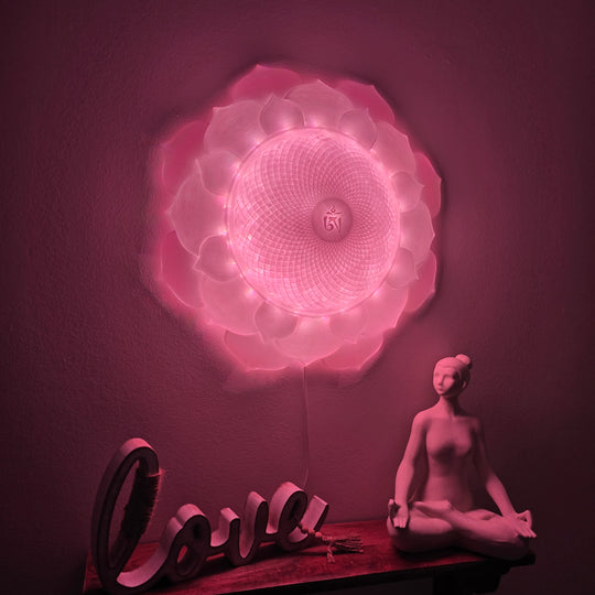 1000 Petal Crown Chakra Harmony Light Sculpture (17-in/44-cm)