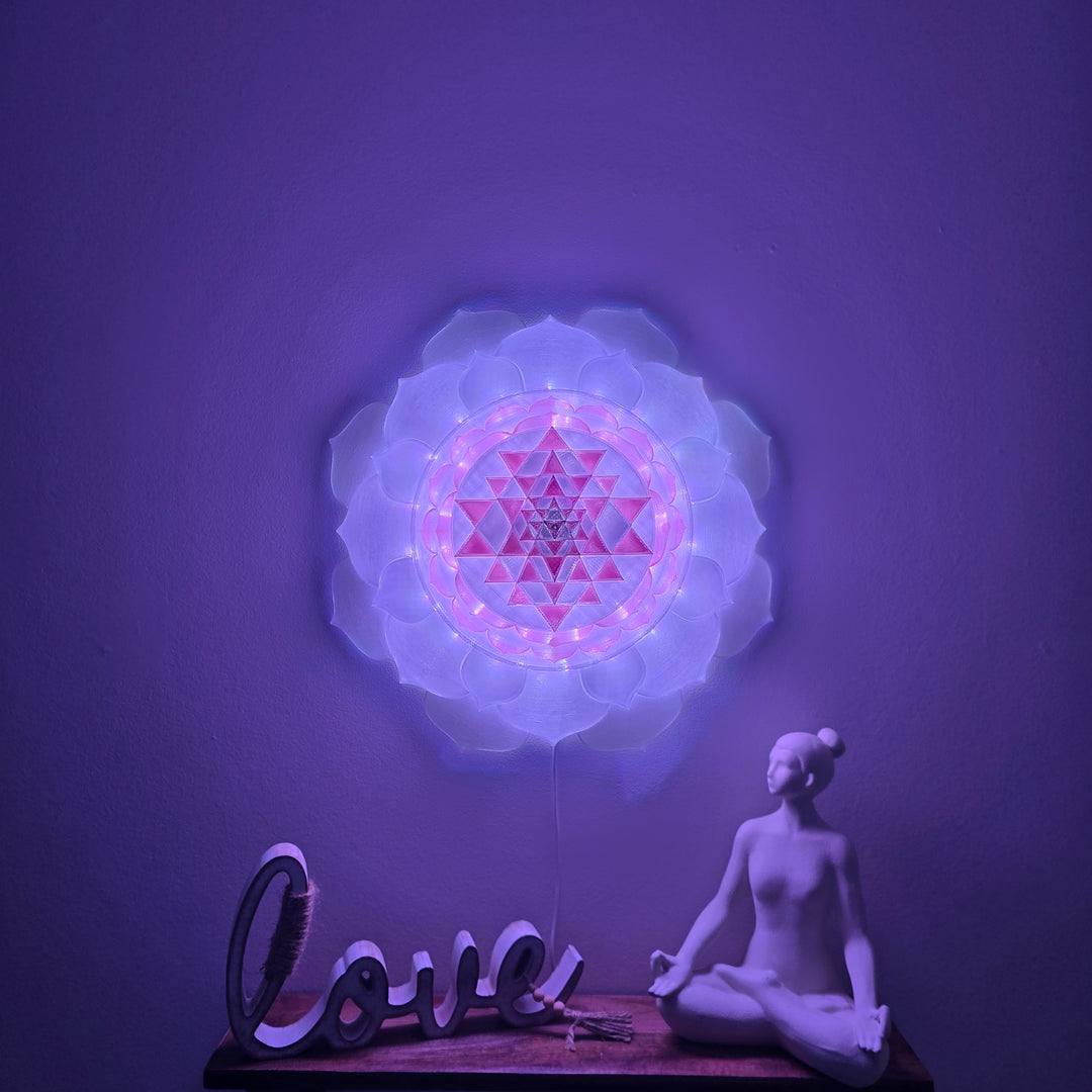 Sri Yantra Harmony Light Sculpture (17.3-in/44-cm)