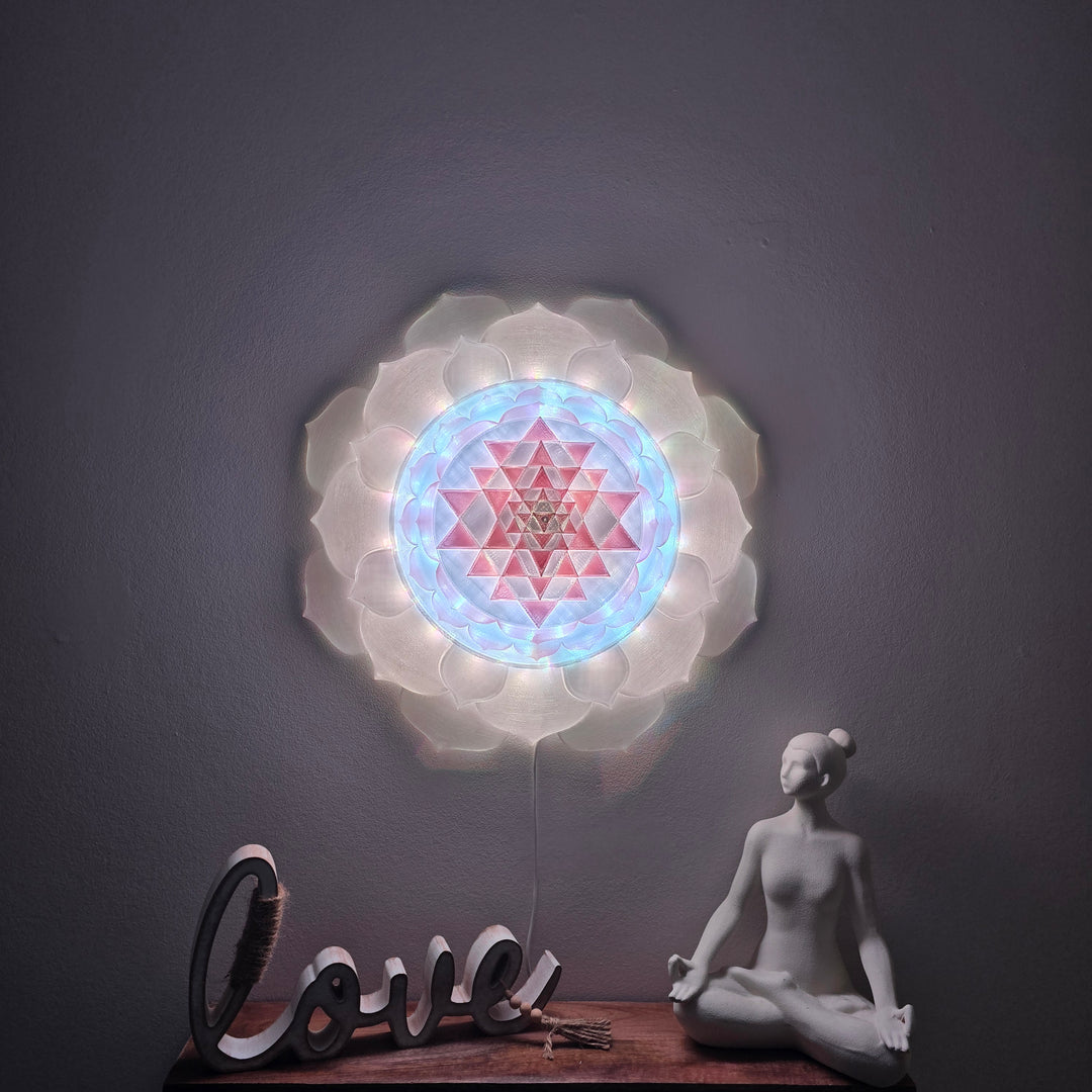 Sri Yantra Harmony Light Sculpture (17.3-in/44-cm)