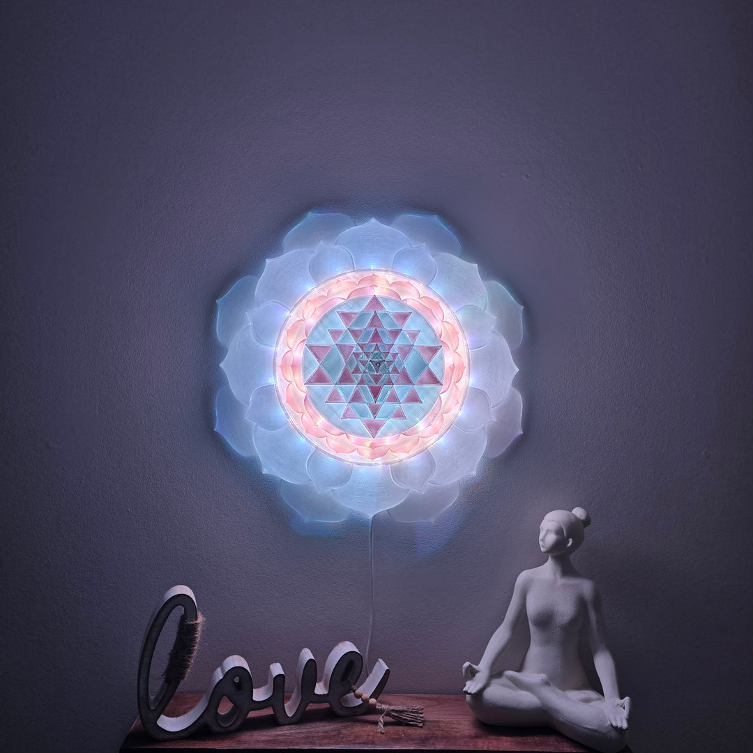 Sri Yantra Harmony Light Sculpture (17.3-in/44-cm)