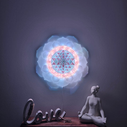 Sri Yantra Harmony Light Sculpture (17.3-in/44-cm)