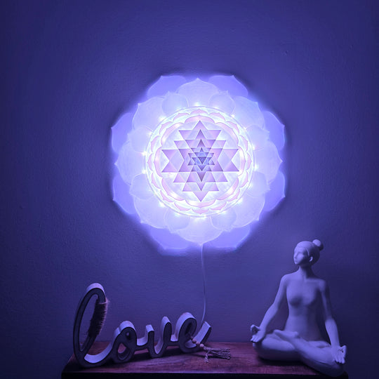 Sri Yantra Harmony Light Sculpture (17.3-in/44-cm)