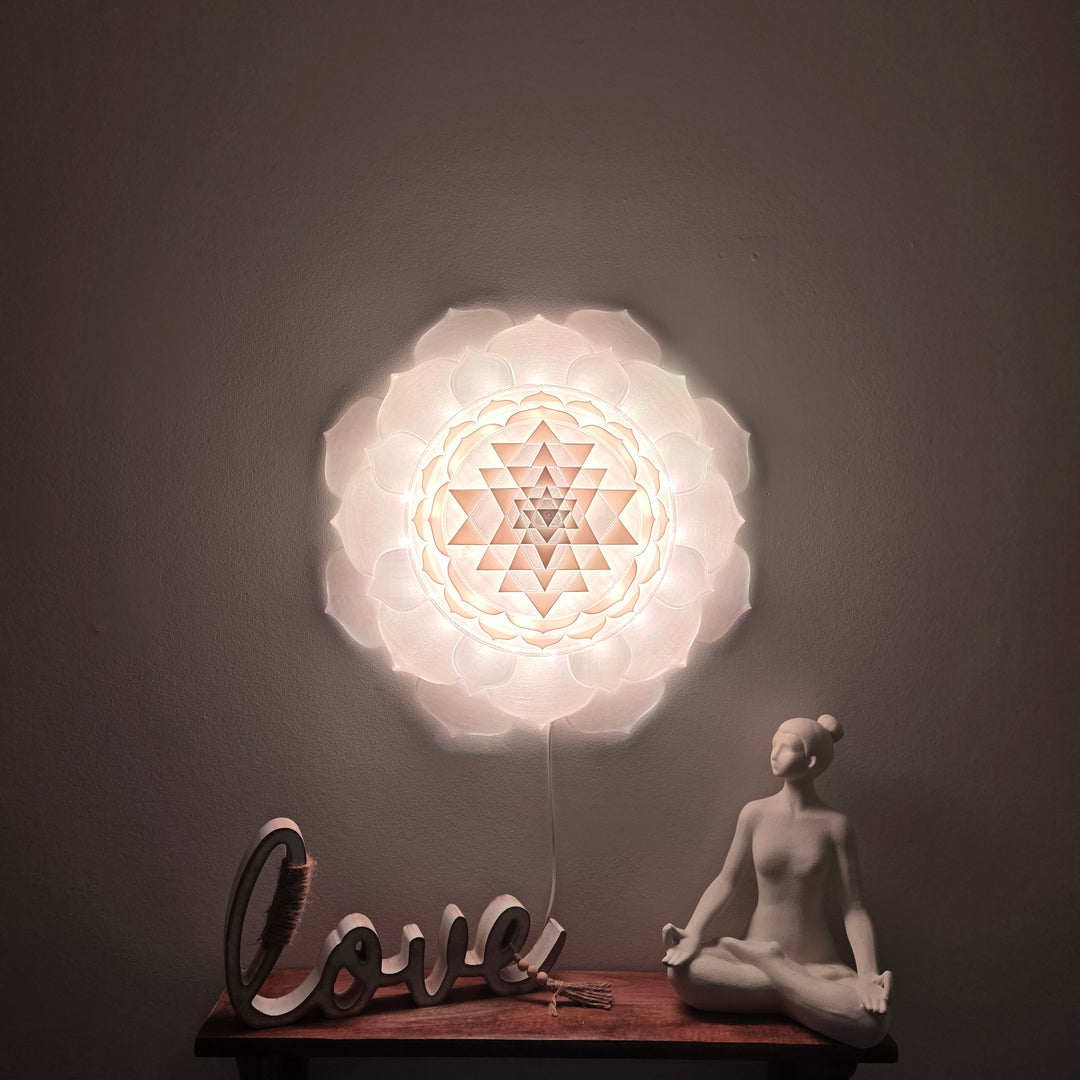 Sri Yantra Harmony Light Sculpture (17.3-in/44-cm)