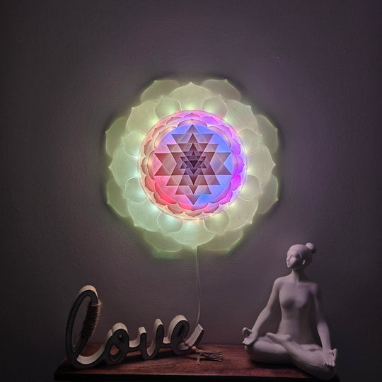 Sri Yantra Harmony Light Sculpture (17.3-in/44-cm)