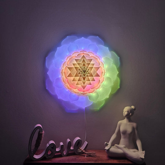 Sri Yantra Harmony Light Sculpture (17.3-in/44-cm)