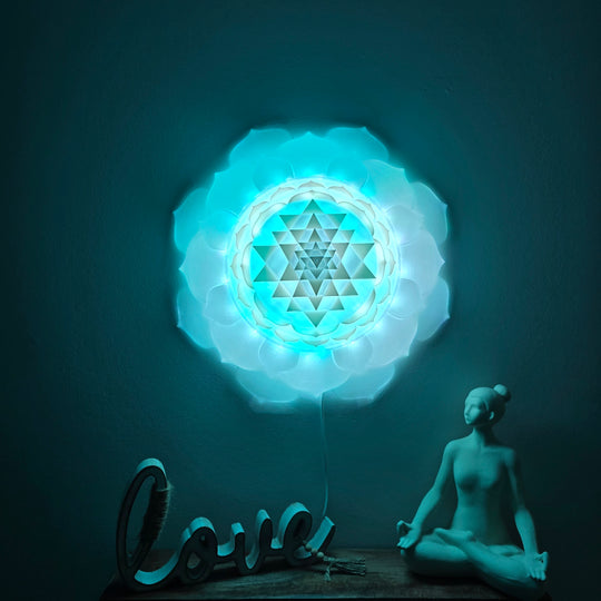 Sri Yantra Harmony Light Sculpture (17.3-in/44-cm)