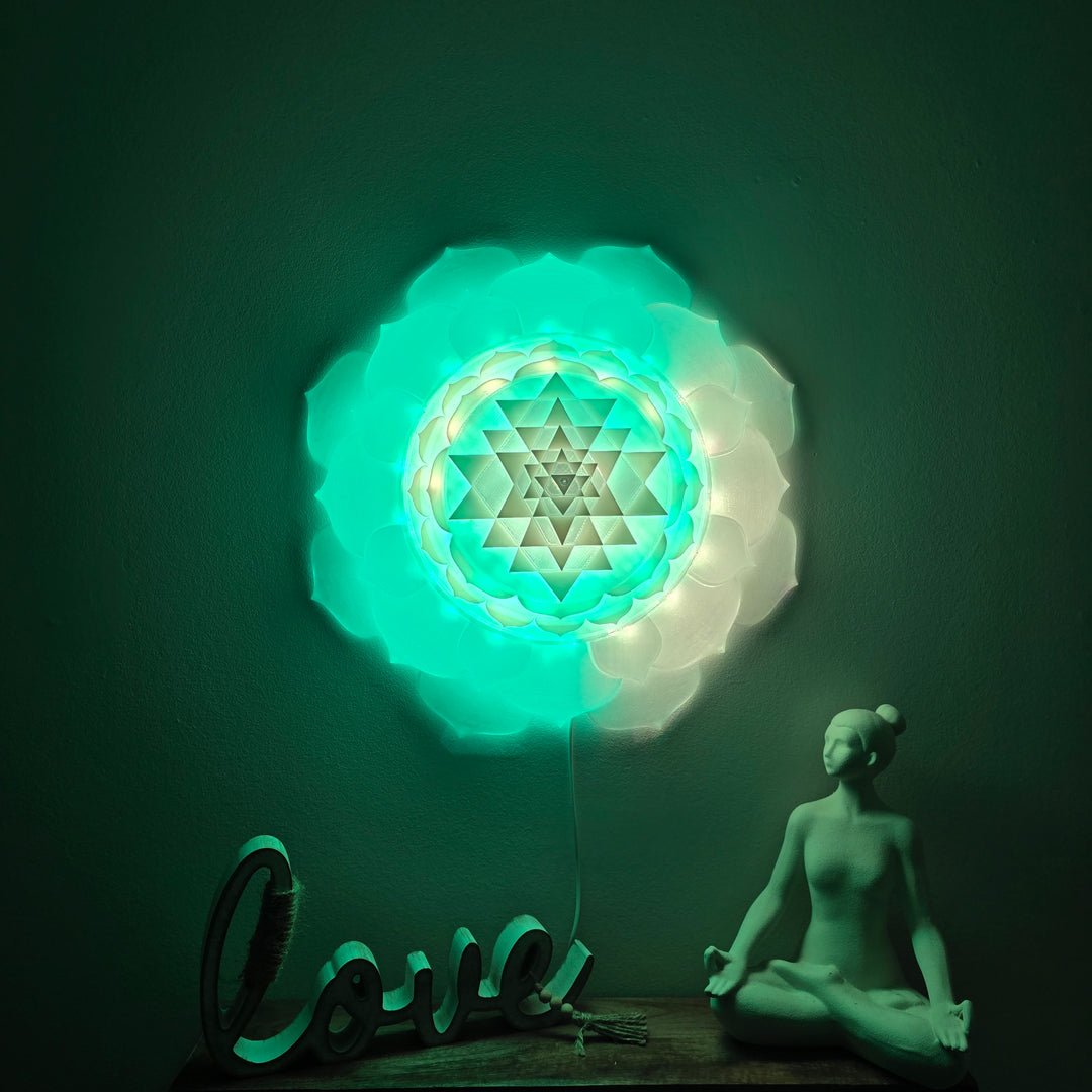 Sri Yantra Harmony Light Sculpture (17.3-in/44-cm)