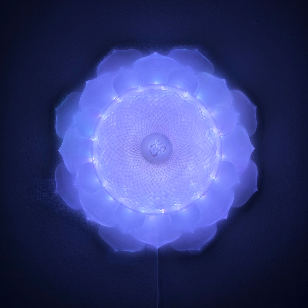 1000 Petal Crown Chakra Harmony Light Sculpture (17-in/44-cm)