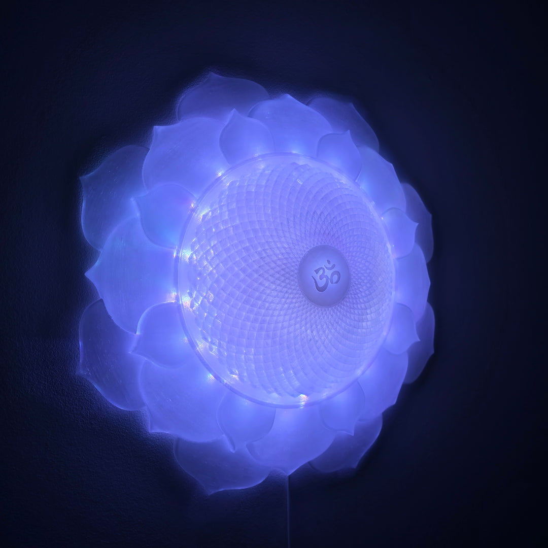 1000 Petal Crown Chakra Harmony Light Sculpture (17-in/44-cm)