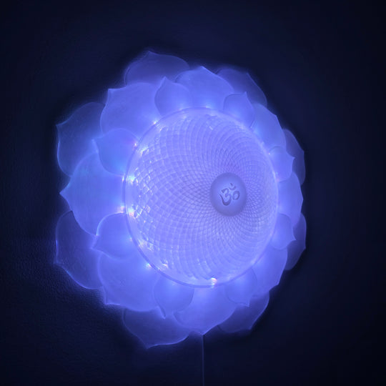 1000 Petal Crown Chakra Harmony Light Sculpture (17-in/44-cm)