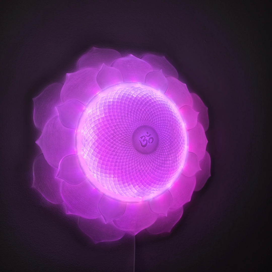 1000 Petal Crown Chakra Harmony Light Sculpture (17-in/44-cm)