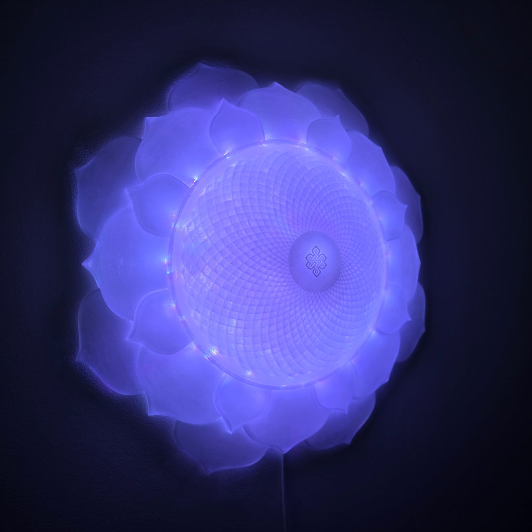 1000 Petal Crown Chakra Harmony Light Sculpture (17-in/44-cm)