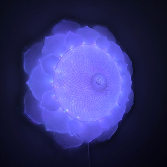 1000 Petal Crown Chakra Harmony Light Sculpture (17-in/44-cm)