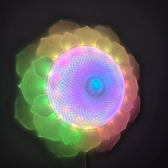 1000 Petal Crown Chakra Harmony Light Sculpture (17-in/44-cm)