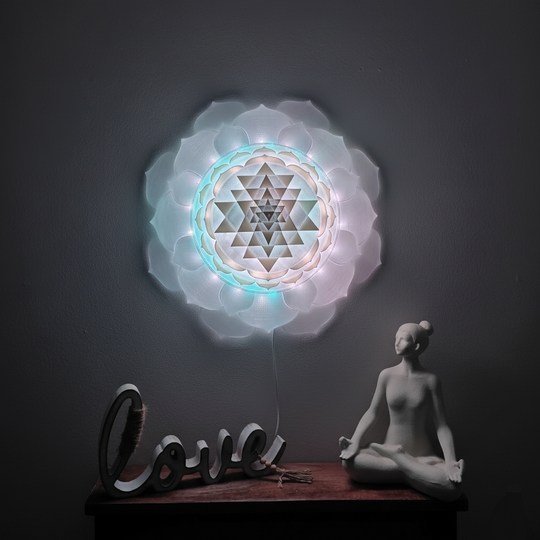 Sri Yantra Harmony Light Sculpture (17.3-in/44-cm)