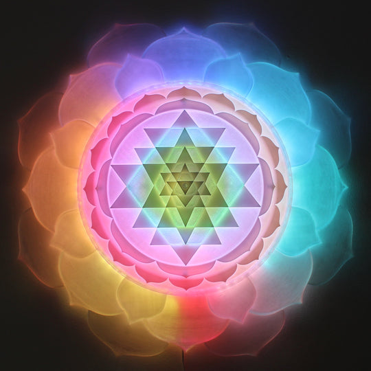 Sri Yantra Radiant Presence Light Sculpture (28-in/71-cm)