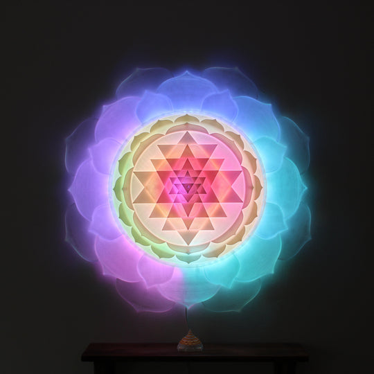 Sri Yantra Radiant Presence Light Sculpture (28-in/71-cm)