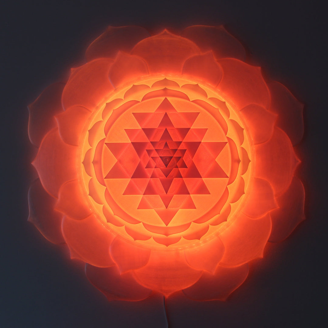 Sri Yantra Radiant Presence Light Sculpture (28-in/71-cm)