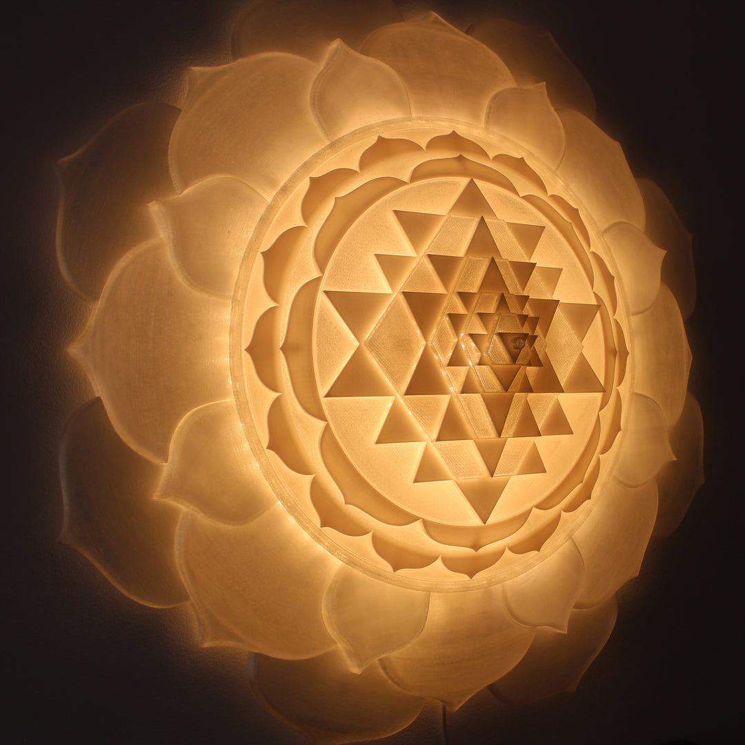 Sri Yantra Radiant Presence Light Sculpture (28-in/71-cm)
