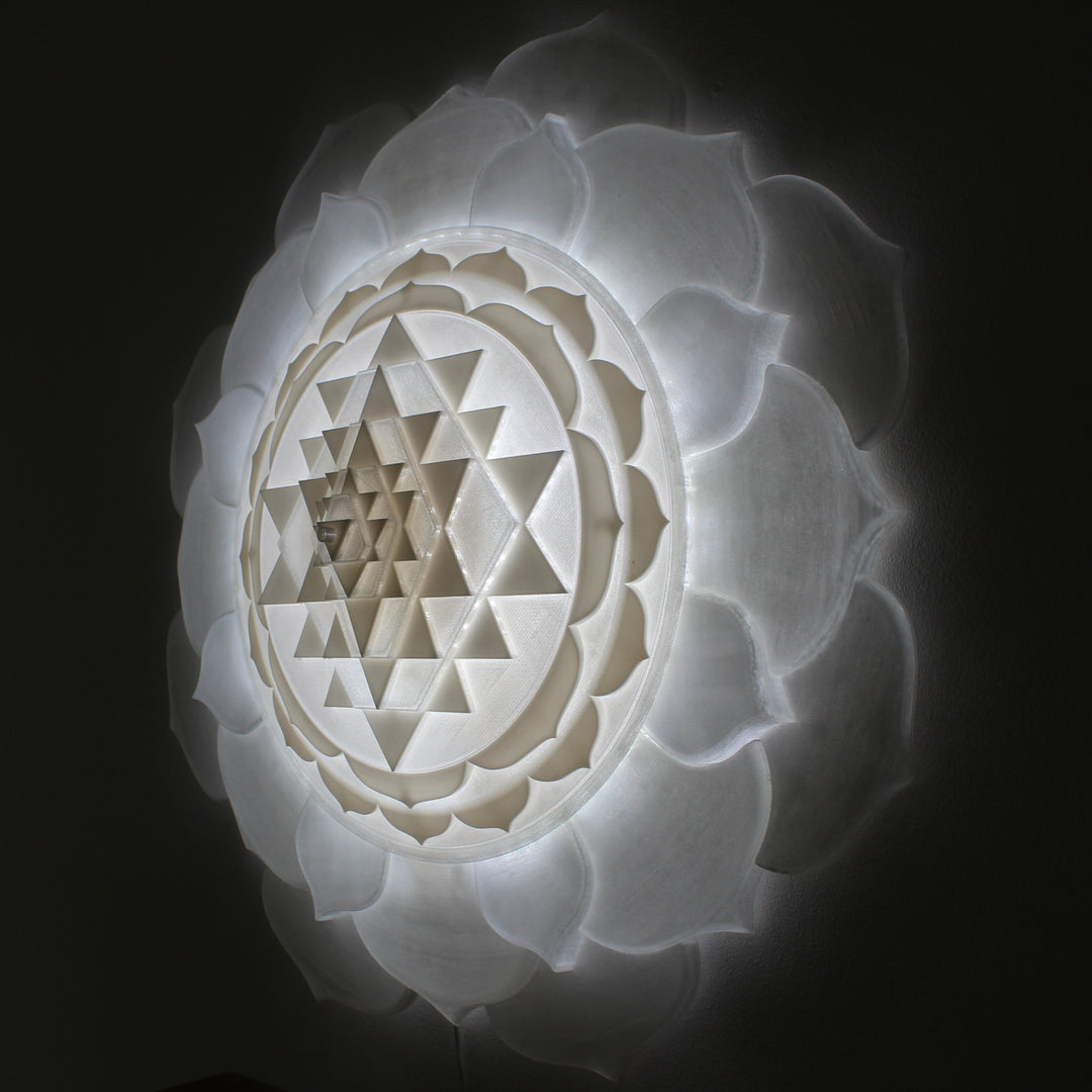 Sri Yantra Radiant Presence Light Sculpture (28-in/71-cm)