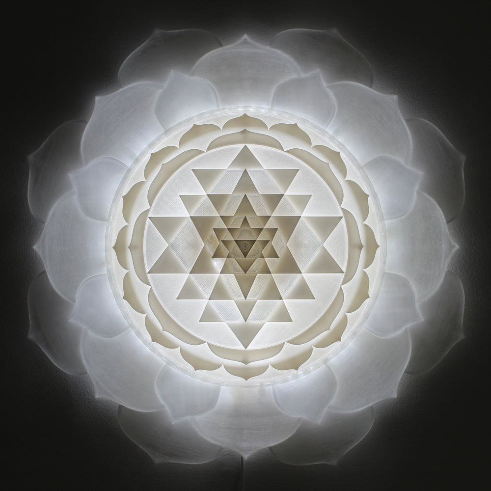 Sri Yantra Radiant Presence Light Sculpture (28-in/71-cm)