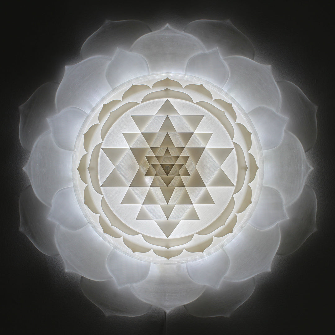 Sri Yantra Radiant Presence Light Sculpture (28-in/71-cm)