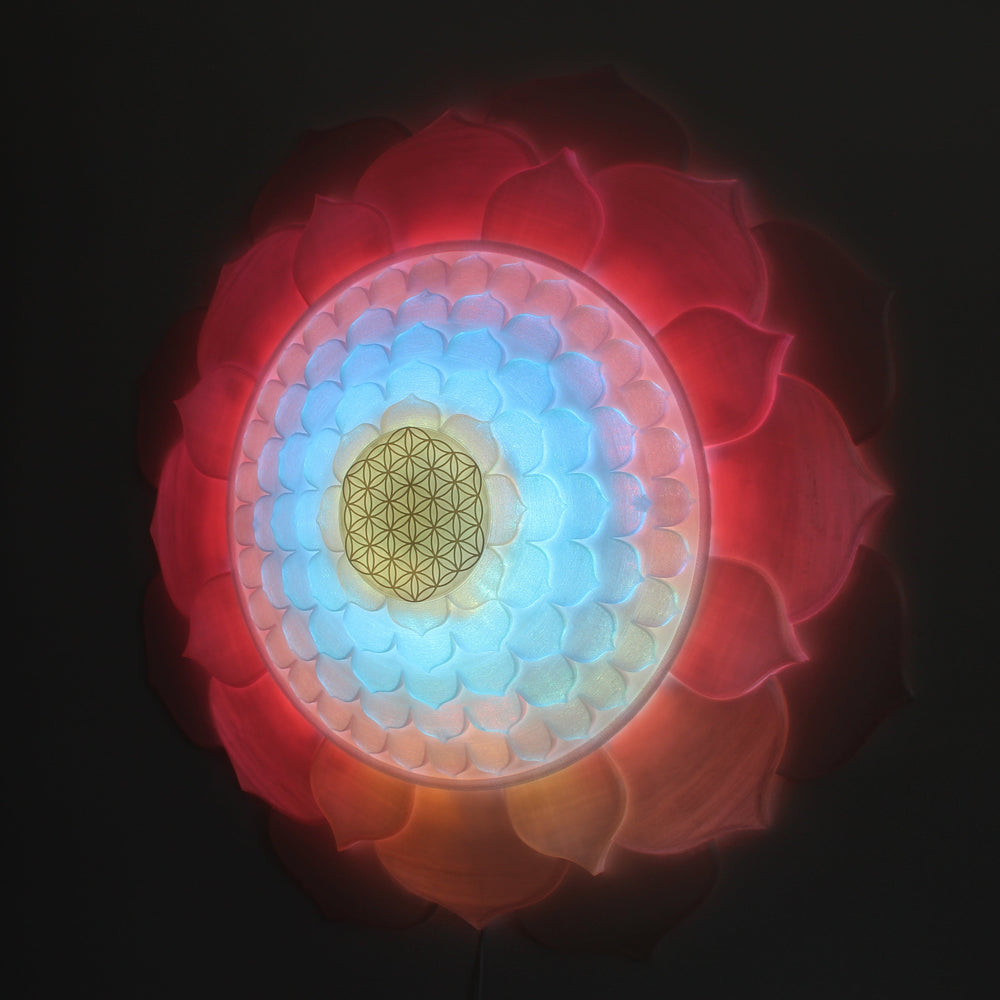 Flower of Life Dattatreya Aura Light Sculpture (34-in/87-cm)