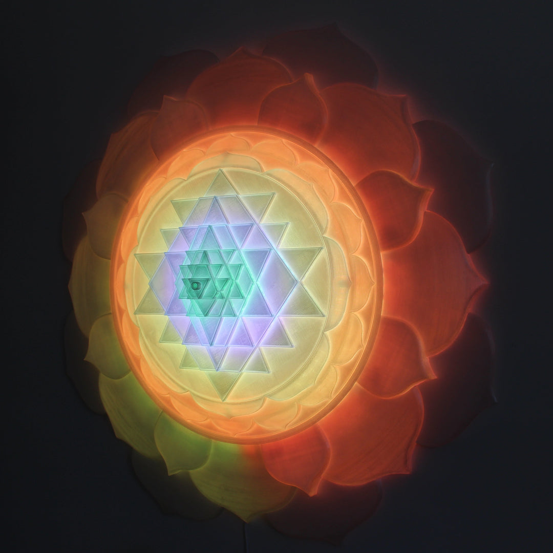 Sri Yantra Aura Light Sculpture (34 in/87 cm)