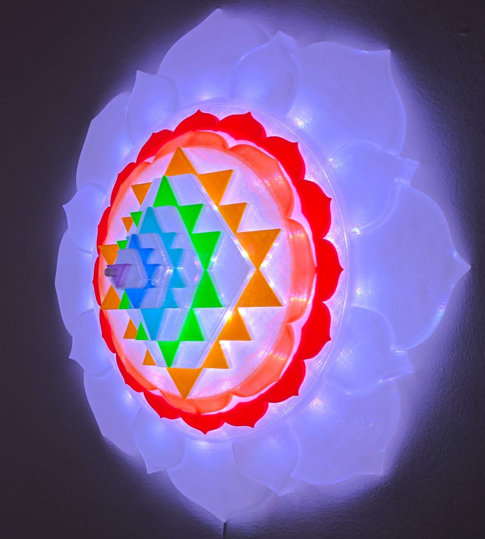 Sri Yantra Harmony Light Sculpture (15-in/39-cm)